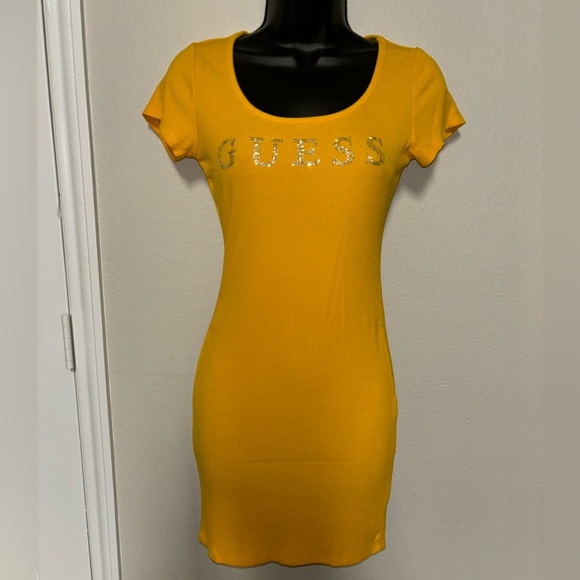 Guess Los Angeles Yellow Ribbed Dress - Picture 1 of 3